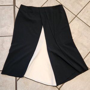 .Black and White Colorblock Asymmetrical Skirt from The Limited